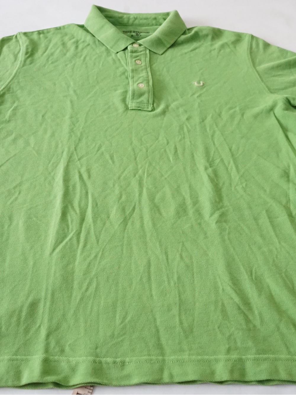 True Religion Men's Pique Polo Shirt Lime Green Horseshoe Big & Tall 3XL XXXL